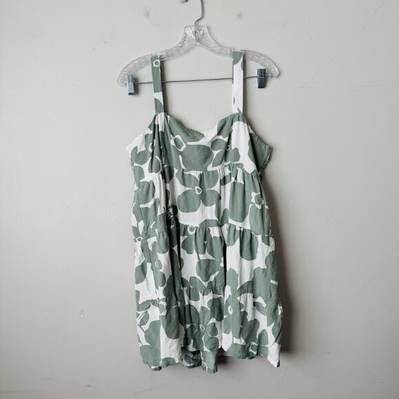 Volcom Green And White Sleeveless Blouse Women’s Size L - Picture 1 of 7